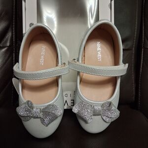 Nine West Silver Kids Mary Jane Shoes